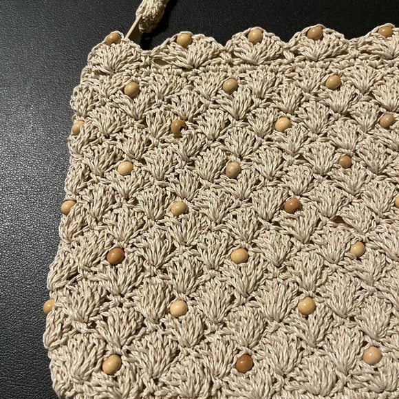 Elegant Tan Crochet Clutch - Picture 7 of 7